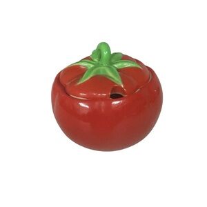 Vintage The Pantry Parade Ceramic Tomato Condiment With Lid Super Cute!